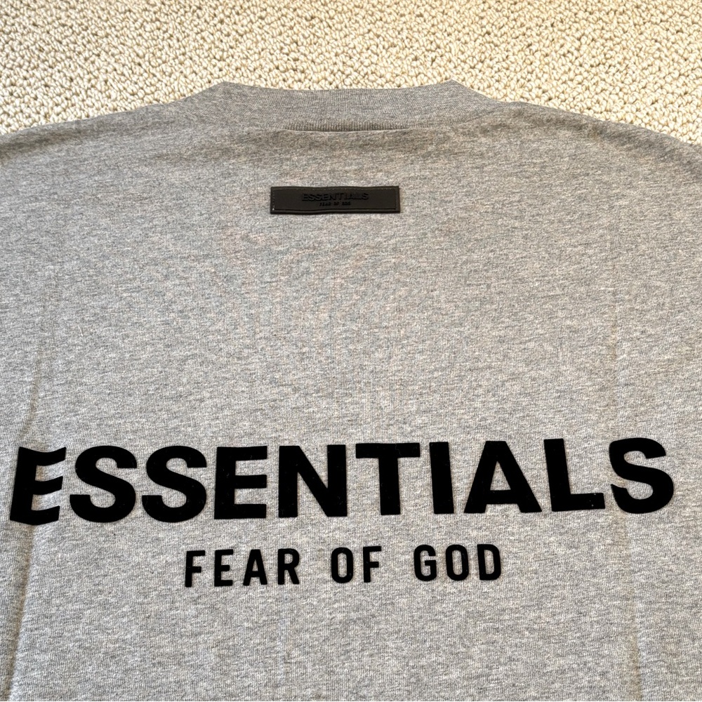 New Essentials Fear of God Dark Oatmeal Crewneck Tee